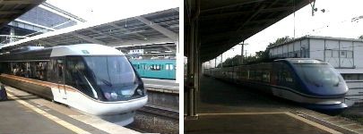 左=急行ちくま 右=特急スーパーはくと